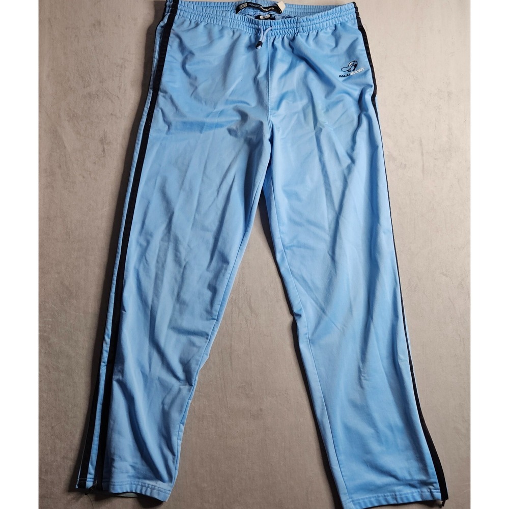 Vintage Paco Sport Sweat Pants Mens XL Blue Striped Zip Pocket Streetwear Y2K